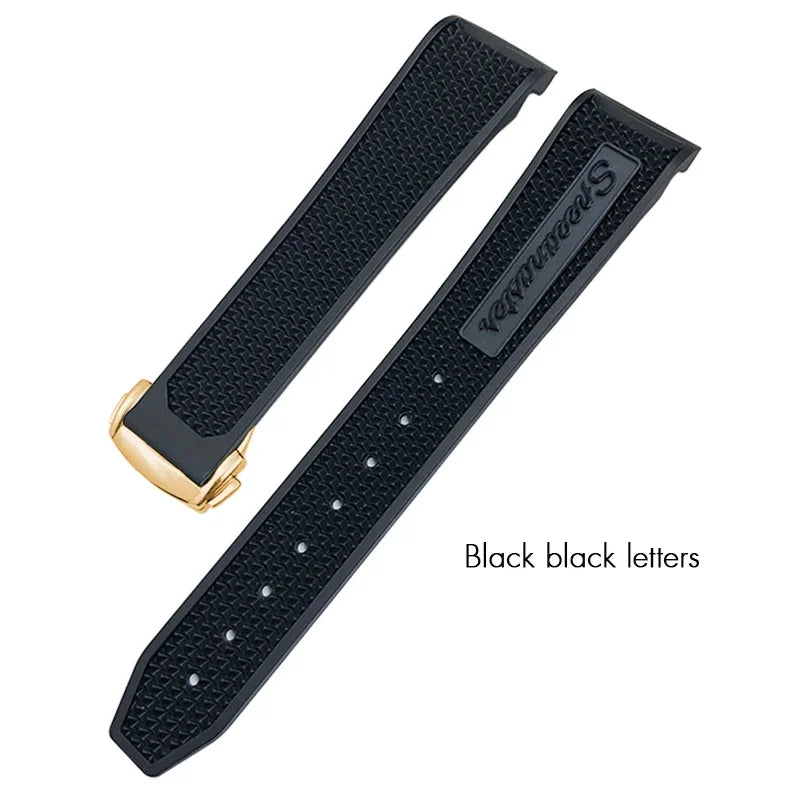 Bracelet de montre souple en caoutchouc et Silicone, 19mm 21mm 20mm, adapté à Omega Speedmaster 326, Seamaster 300, outils de Sport noirs