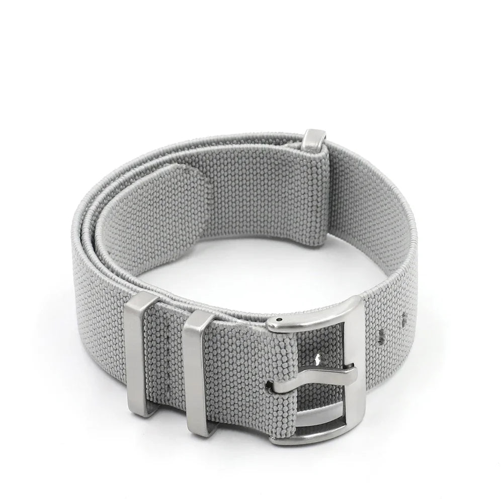 Premium Quality Nylon Watch Strap, 18mm 20mm 22mm, Black, Green, Khaki, Grey, Elastic, Replacement Bracelet for Men