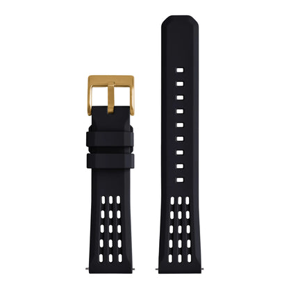 Bracelet de montre en caoutchouc fluoré à dégagement rapide, structure poreuse de qualité supérieure, bracelet de montre de remplacement, 20mm, 22mm, FPM, FKM