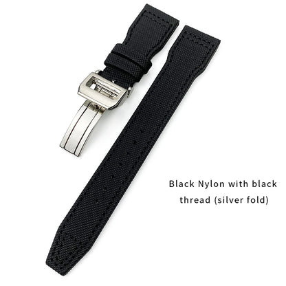 Cinturino per orologio in pelle di vitello e nylon di alta qualità, cinturino per orologio IWC Pilot SPITFIRE MARK 18 Portofino TOP GUN Suffino 77, 20mm 21mm 22mm