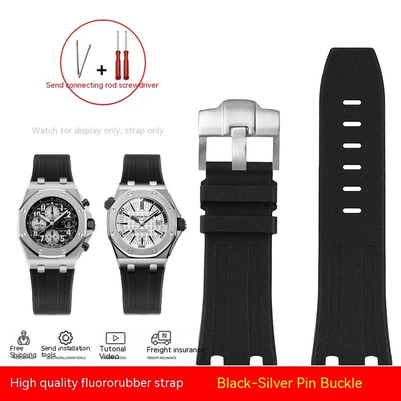 Cinturino per orologio da uomo in gomma, Audemars P Royal Oak Offshore, 42mm, 28mm, 15703, 15710, 26470, 28mm, con attrezzi