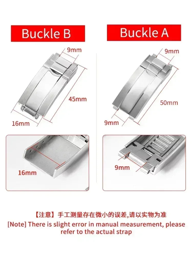 Original folding clasp in 904L stainless steel, for Rolex watch, frosted brushed silver, new Version Submariner 9x9 9x16mm