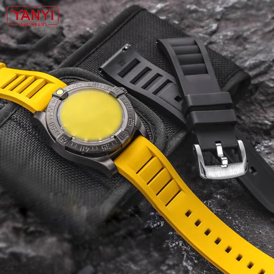 FKM bracelet de montre en caoutchouc fluoré 20mm 21mm 22mm 24mm pour breitling omega seiko casio mido bracelet de montre bracelet de montre de sport anti-poussière