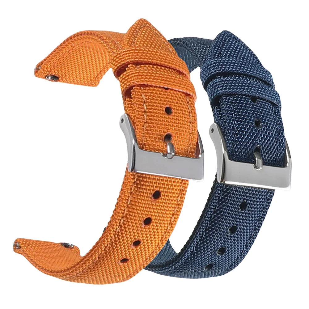 Waterproof voile fabric watch strap, quick-release watch strap, 18mm 19mm 20mm 21mm 22mm 24mm nylon watch strap for Blancpain and Omega