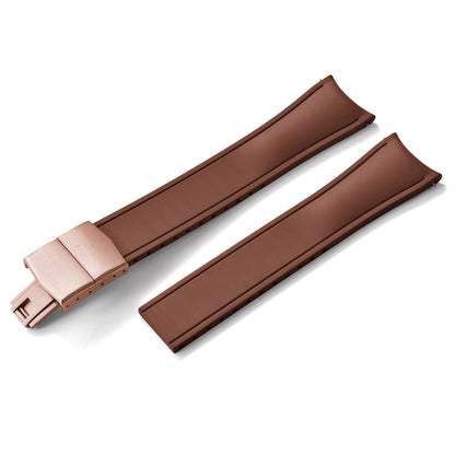 TONJETT for d-elug Curved FKM Rubber Watch Band 20mm 22mm Curved CTS Watch Strap Cut to Size Quick Release Butterfly Buckle