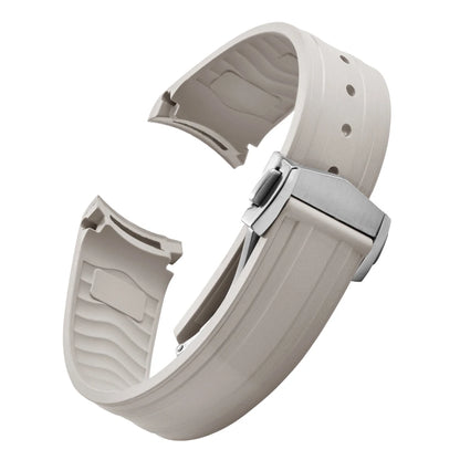 FKM bracelet en caoutchouc 20mm pour Omega X Swatch Seamaster300 bracelet de montre en caoutchouc à extrémité incurvée boucle papillon pliante pour Omega MoonSwatch