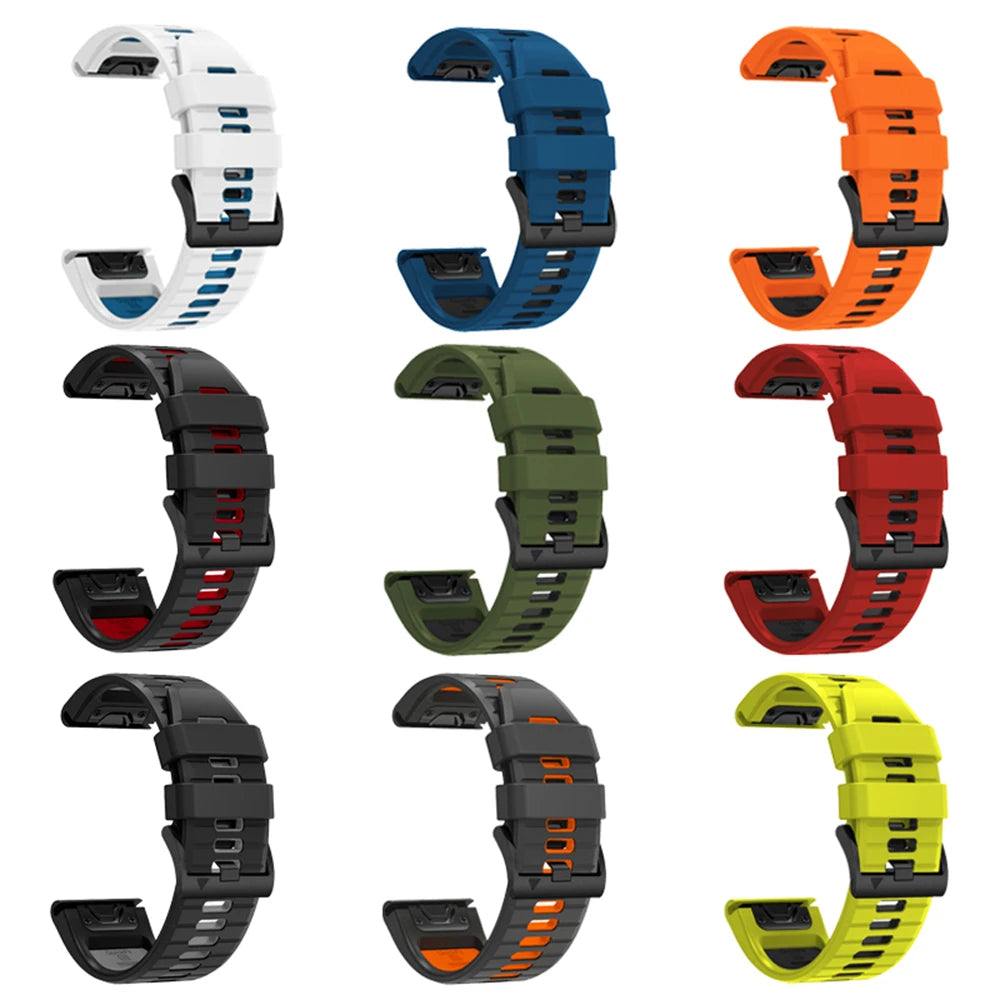 Bracelet de montre en silicone 22 mm 26 mm pour Garmin Fenix 8Pro 7 7X 6X Pro 5X Plus Epix Gen2 Enduro 3 2, bracelet souple à libération rapide QuickFit