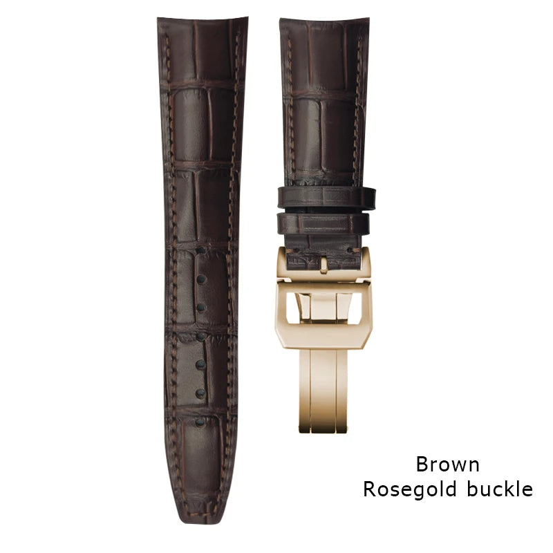 Curved end watch strap for IWC PILOT Portugieser Portofino 20mm 21mm 22mm genuine calfskin watchband high quality cowhide strap