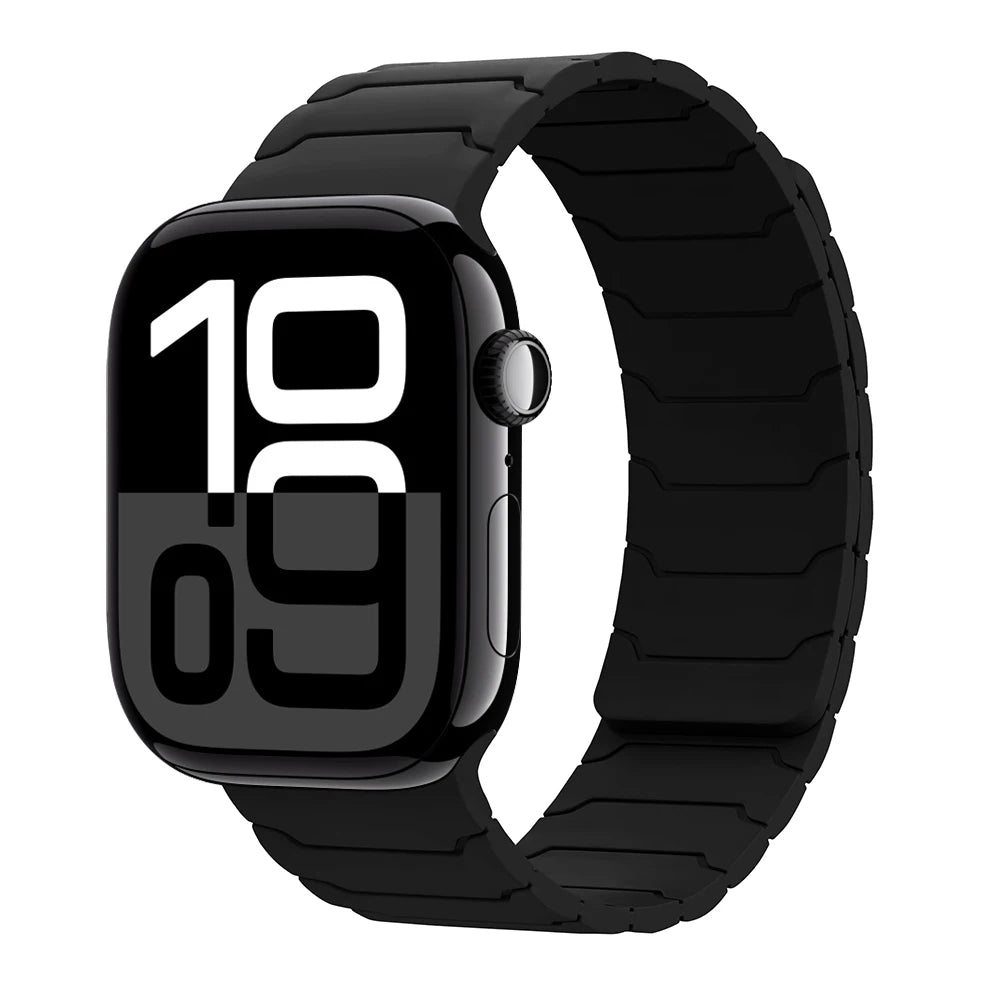 Magnetisches Armband für Apple Watch, 46 mm 44 mm 45 mm 40 mm 42 mm 41 mm, aus Silikon, Correa, Armband für IWatch Serie 11 10 SE 9 8 7 6 5 4 3