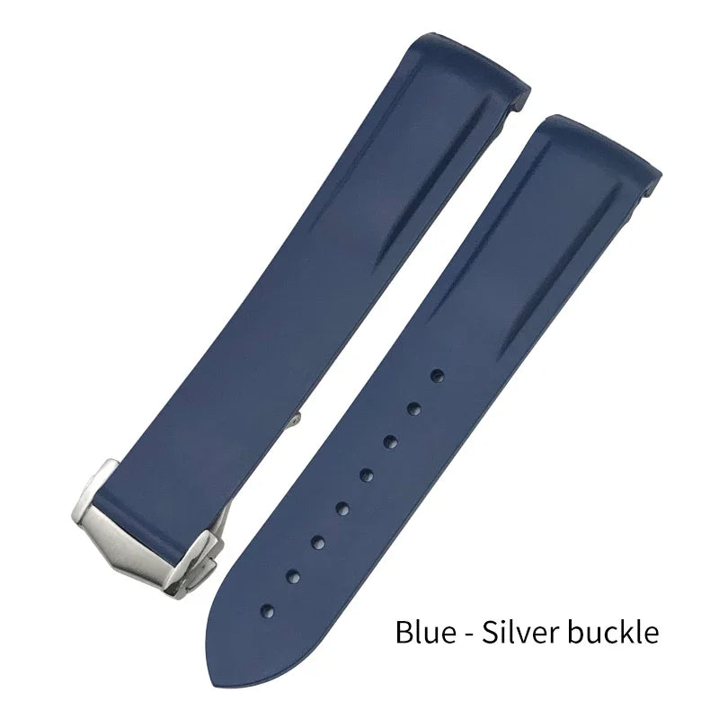 Cinturino per orologio in gomma siliconica, 18mm 19mm 20mm 21mm 22mm, per Omega Seamaster Planet Ocean per orologio Speedmaster Moon, bracciale impermeabile