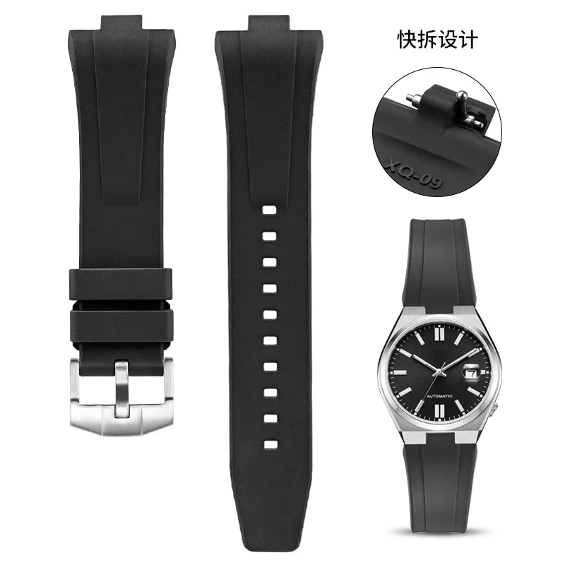 FKM-Cinturino per orologio in gomma fluorurata da uomo e donna, estremità convessa speciale, a sgancio rapido, Citizen NJ0150, NJ0151, NJ0158, 9 mm
