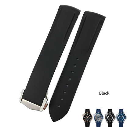 Bracelet de montre en caoutchouc et Silicone, 20mm 22mm, 19mm 21mm, pour montre Omega Seamaster 300 Planet Ocean, Longines Seiko SKX 007