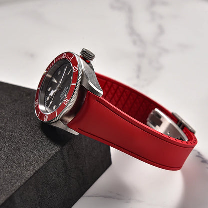 OZE Bracelet de montre en caoutchouc Premium - Courbé / Rapide / Boucle Déployante - à Découper