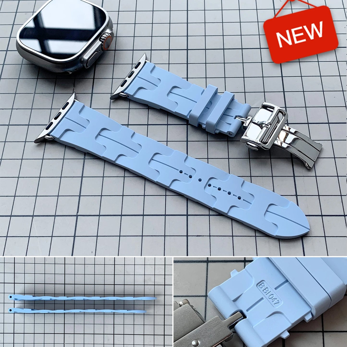 Cinturino Kilim a giro singolo per Iwatch Ultra3 2 Apple Watch Serie 11 10 9 8 7 6 5 Se 3 46mm 41mm 45mm 49mm, Blu Pastello