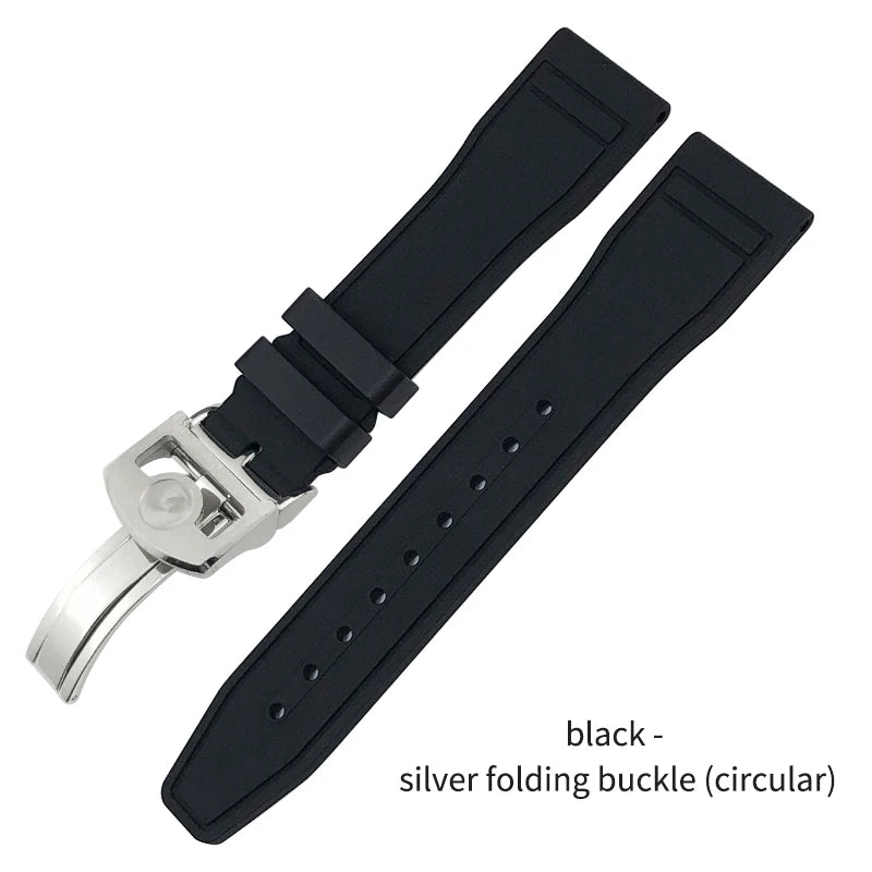 Cinturino per orologio in caucciù fluorurato naturale impermeabile di alta qualità per IWC Big Pilot's TOP GUN 20 mm 21 mm 22 mm FKM