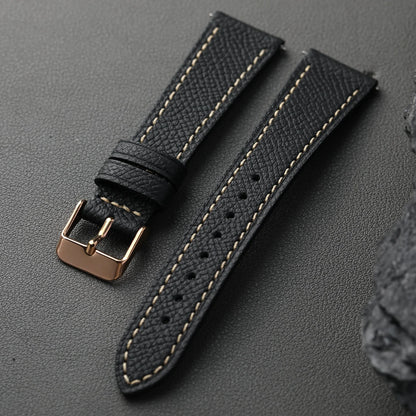 Cinturino in pelle con motivo a palmo fatto a mano, di alta gamma 18 19 20 21 22MM, cinturino morbido da uomo in pelle di vacchetta a strato superiore, cinturino per orologio in stile retrò