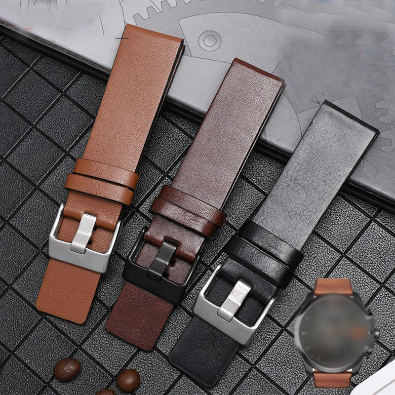 22 24 26 28 30mm 32mm Leather Watch Strap for Diesel Watch, Wristwatch Band for DZ4343 DZ7293 DZ7333