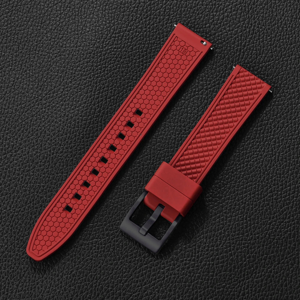 Bracelet en caoutchouc fluoré FKM, 18mm 20mm 22mm 24mm, Bracelet de montre à dégagement rapide pour plongée Omega Seiko Tissot Rolex, ceinture universelle