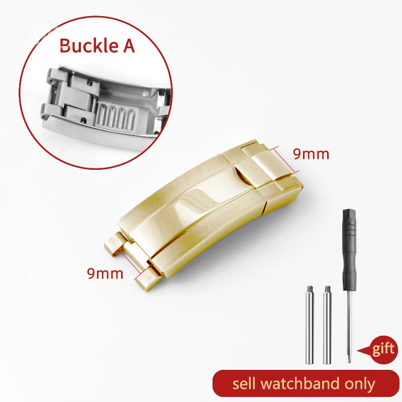 Original folding clasp in 904L stainless steel, for Rolex watch, frosted brushed silver, new Version Submariner 9x9 9x16mm