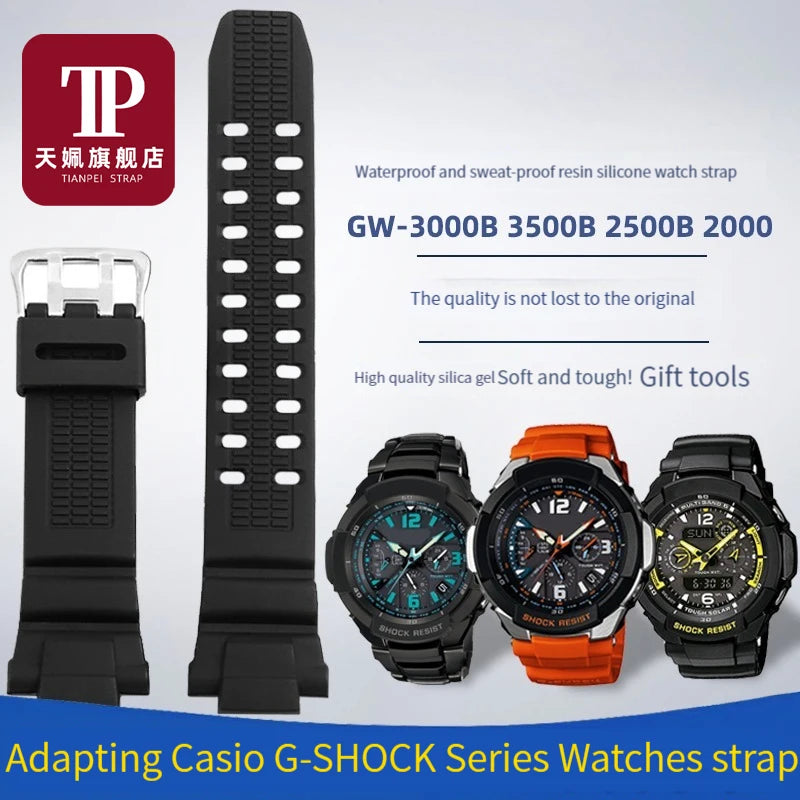 Bracciale per orologio in silicone per Casio G-SHOCK serie Aviation 5121 GW-3000B/2500/2000B/BD GW-3500B, cinturino sportivo da uomo, accessori per orologi