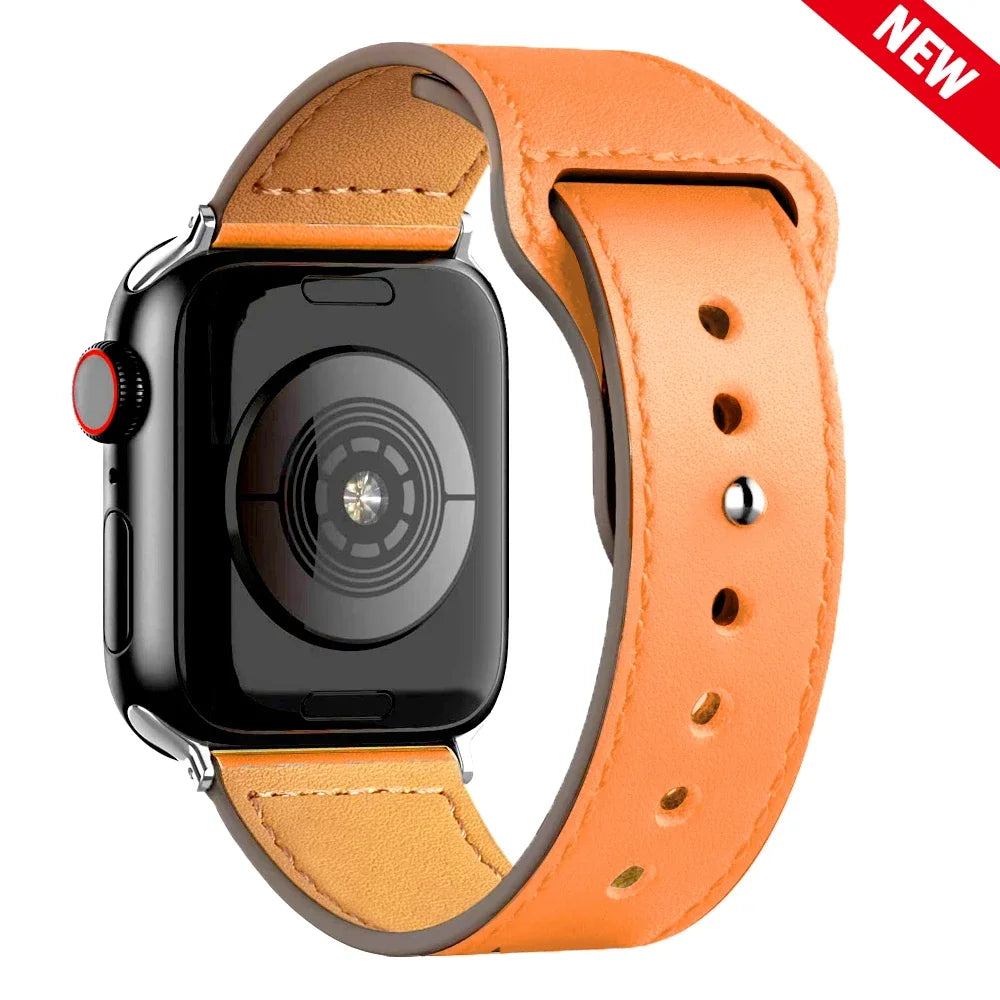 Cinturino in pelle per Apple Watch, Ultra 3, 49mm, 46mm/42mm, 41mm/45mm, 44mm, 40mm, iWatch serie 11 10 9 8 7 4 5 6 se