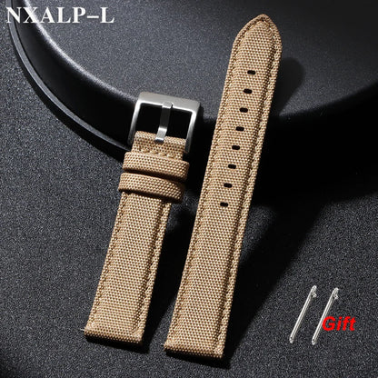Bracelet de montre en cuir voile de qualité, 20mm 22mm, pour Seiko pour Omega, tissu en Nylon, accessoires de bracelet à dégagement rapide