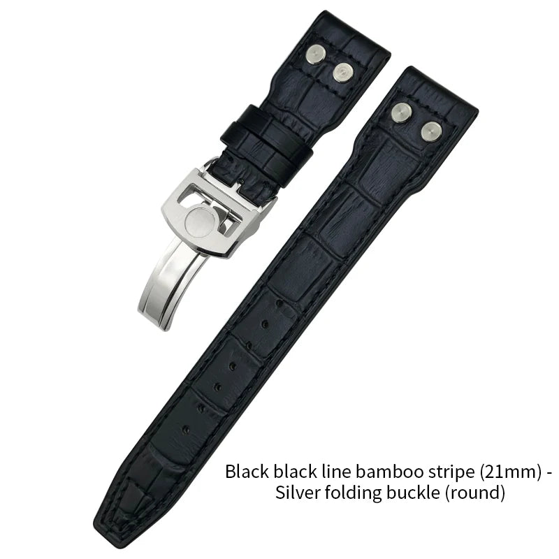 Bracelet de montre en cuir de vachette Rivet Optics, bracelet de montre en cuir véritable, IWC, Suffino 77, Suff5009, Big Pilot, Spitfire, Le Petit Prince, 21mm, 22mm