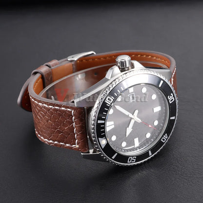 Bracelet de montre vert, noir, marron 20mm 22mm en cuir de serpent avec boucle métallique noire et dorée, ultra-fin, pour affaires