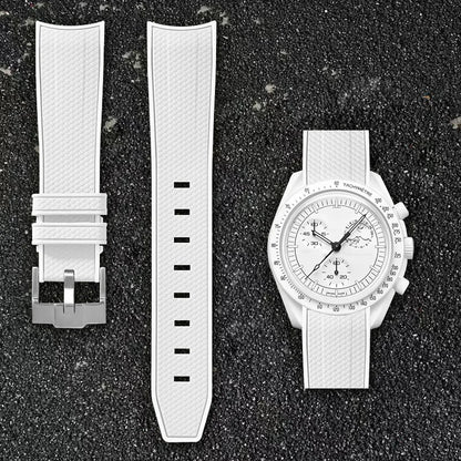 Cinturino per orologio da 20 mm per Omega x Swatch MoonSwatch - Gomma / Curvo / Sgancio rapido - 1 pezzo