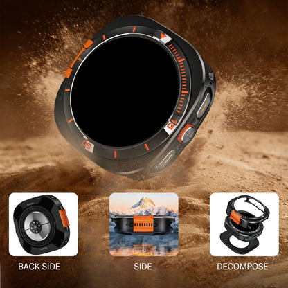 Funda protectora integral de metal para reloj Samsung Ultra de 47 mm, motivo de montaña, ideal para deportes de aventura al aire libre