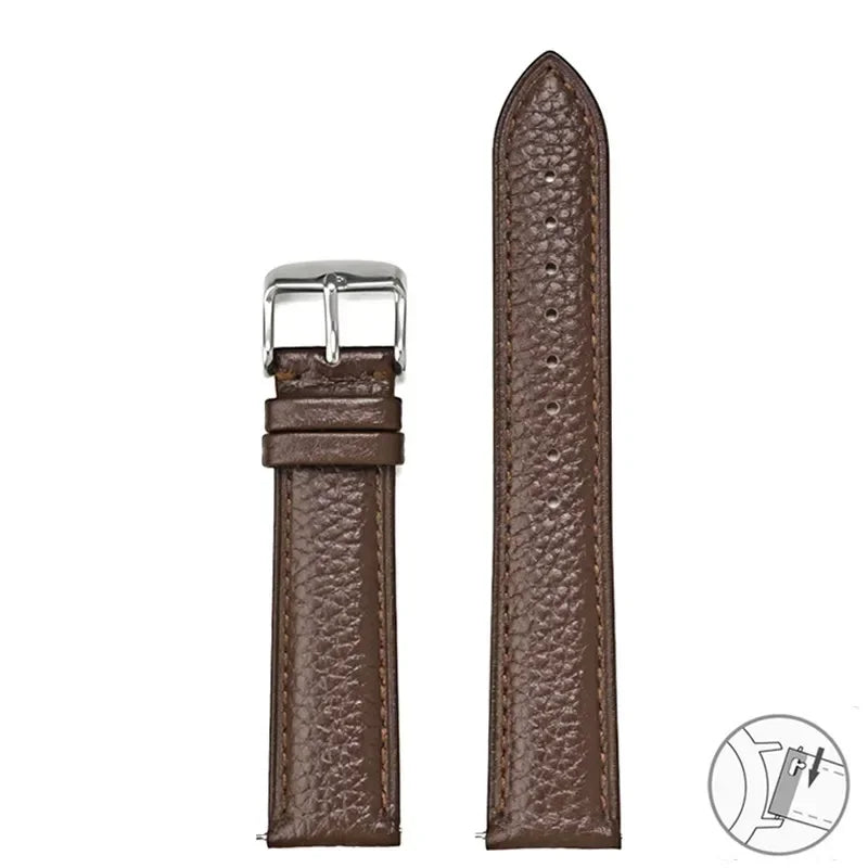 Bracelet universel en cuir véritable à dégagement rapide, 12 13 14 15 16 17 18 19 20 21 22 23 24mm, pour femmes et hommes d'affaires