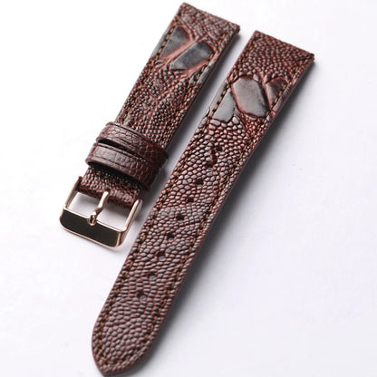 Handmade genuine high quality ostrich foot leather 18 19 20 21 22MM brown green genuine leather Vintage Strap for men Vintage