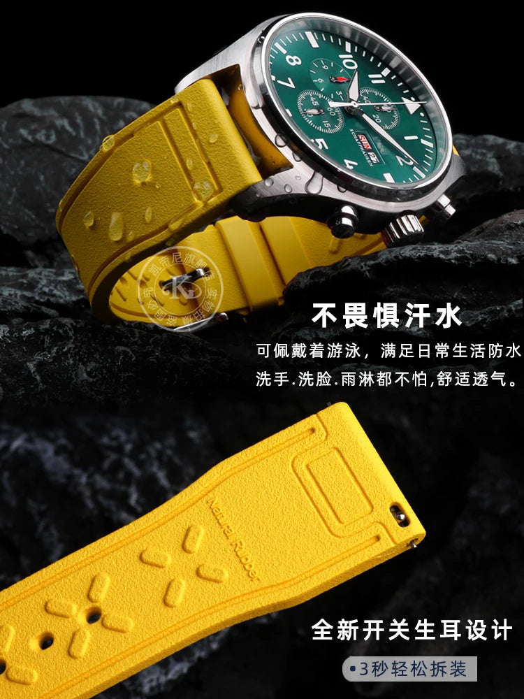 Cinturino per orologio in silicone morbido 20 mm 21 mm 22 mm per IWC Pilot | Cinturino sportivo a sgancio rapido | Sostituzione unisex impermeabile del cinturino in gomma