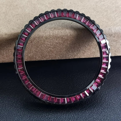 Zubehör für Seiko SKX007/009/SKXA35/SKX171, neue 5er-Serie SRPD, Lünette aus schwarzem Stahl, Kristall