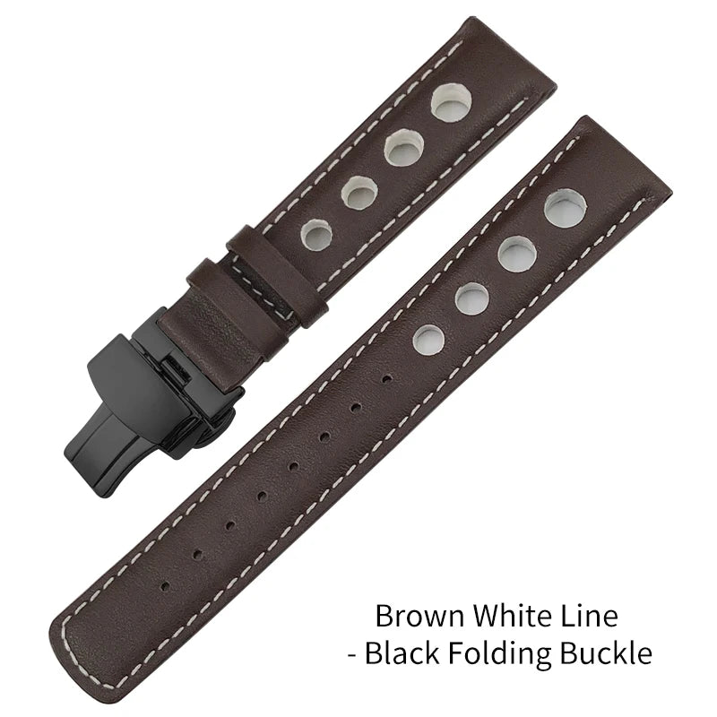 Bracelet de montre en cuir véritable pour hommes, 20mm, boucle papillon, pour Tissot T91 Racing Sports 1853 PRS516 T044