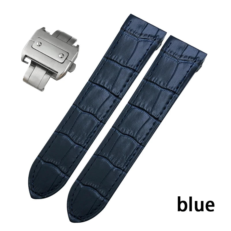 Genuine Leather Watch Strap for Men and Women, Colorful Straps, Glue Head Pieces, Watch Band for Cartier Sandoz, 100, 23mm, 20mm