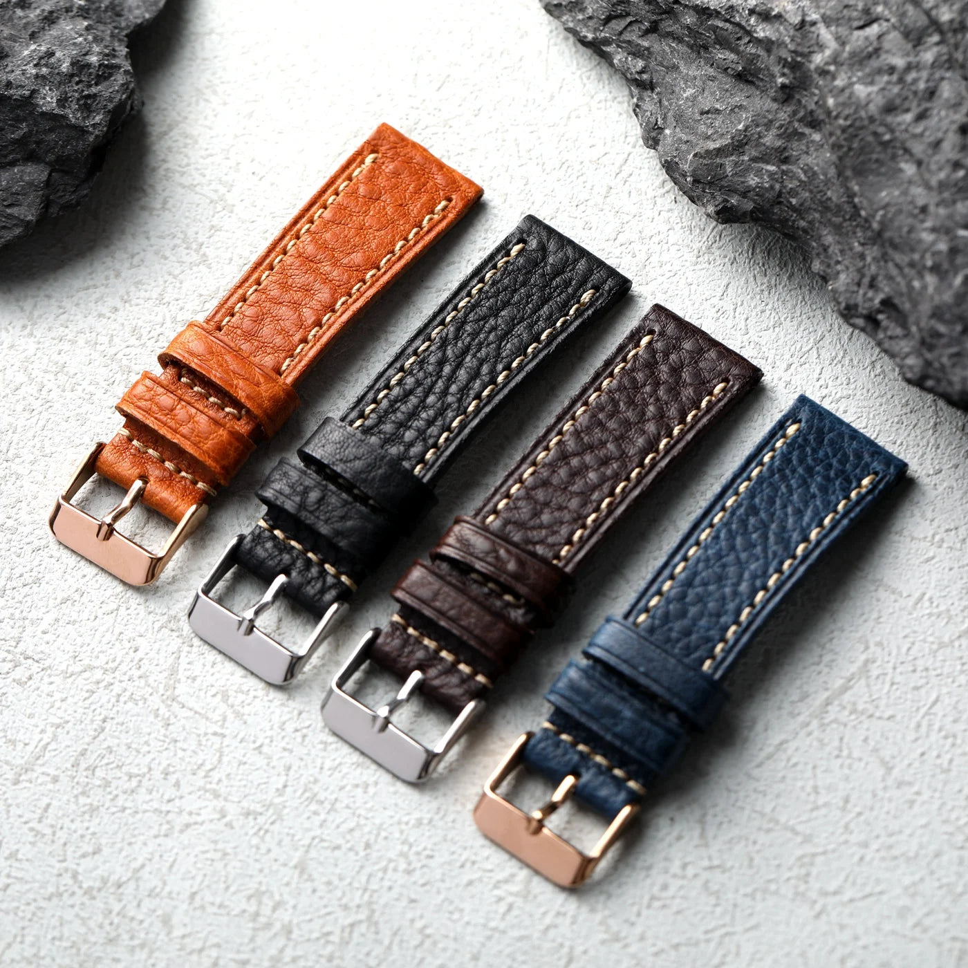 Cinturino in vera pelle italiana MBOX fatto a mano, cinturino da uomo in vera pelle marrone nera morbida non laminata da 18 20 22MM, cinturino per orologio in stile retrò
