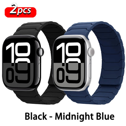 Magnetisches Armband für Apple Watch, 46 mm 44 mm 45 mm 40 mm 42 mm 41 mm, aus Silikon, Correa, Armband für IWatch Serie 11 10 SE 9 8 7 6 5 4 3