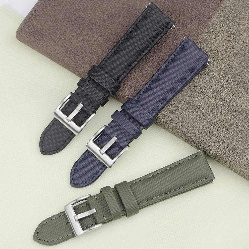 High-quality voile fabric watch strap, 18mm 19mm 20mm 22mm, waterproof fabric watch strap, quick-release belt accessories