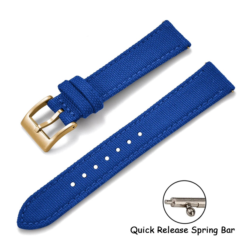 Per Cordura vela cinturino in pelle 18/20/22mm vela cinturini in nylon a sgancio rapido cintura in pelle per Omega Seiko