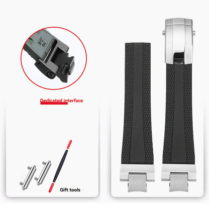 FKM rubber strap for Casio Steel Heart 4th generation 5657 GST-B400, men's quick-release modified fluororubber strap