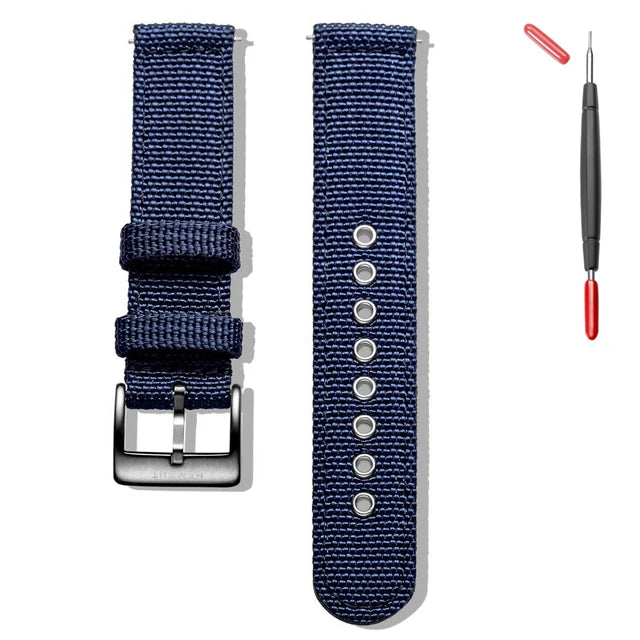 Hemsut - Breathable Waterproof Military Watch Straps, Nylon Watch Bands, Quick Release Movement, High Quality, 18mm, 20mm, 22mm, 24mm