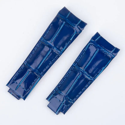 20mm Curved End Watch Band for Rolex Daytona Submariner GMT Master, Glidelock Clasp, Genuine Leather