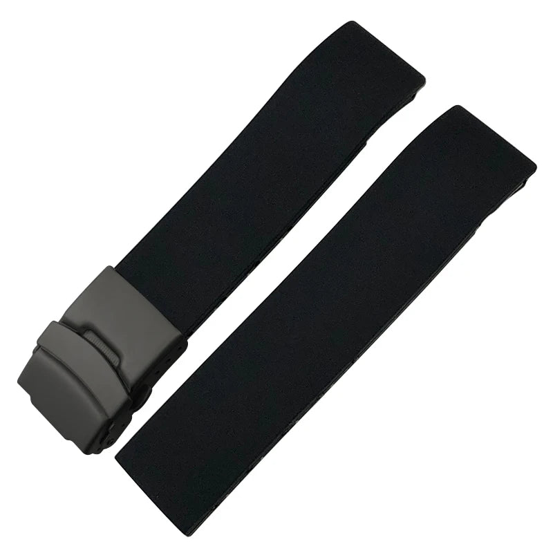 20mm Natural Silicone Rubber Watch Strap for Tissot 1853 T011 T090 T472, Tachymeter, Black Sport Diving Watch Band, Free Tools for Men
