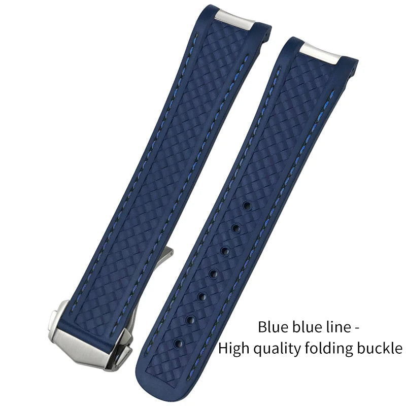 Bracelet de montre en caoutchouc fluoré FKM coloré de qualité supérieure, 19mm, 20mm, 21mm, pour Omega Seamaster 300 Aqua Terra AT150, bracelet de montre souple, outil