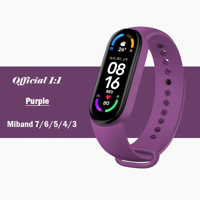 Official silicone strap for Xiaomi Mi Band 4 5 6 7, sports watch, Miband4 Miband7 Correa Mi band 3 4 5 6 7 bands