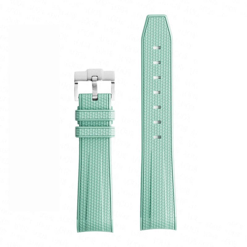 Bracelet de montre en caoutchouc et Silicone, 20mm, pour Omega X Swatch Joint MoonSwatch, pour Seamaster 300, pour hommes et femmes, extrémité incurvée
