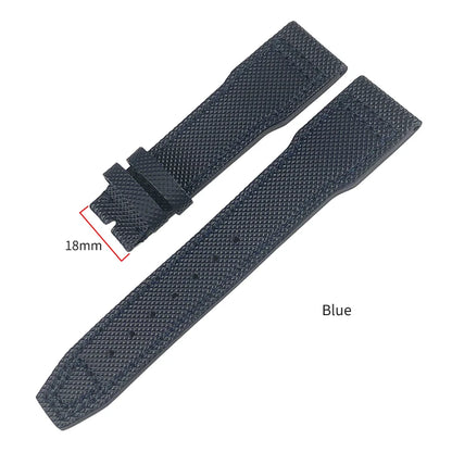 Bracelet de montre en cuir de veau pour homme, bracelet de montre en nylon, bleu, adapté pour Portofino IWC, TOP GUN, Big Pilot SPITFIRE Mark 18, 20mm, 21mm, nouveau