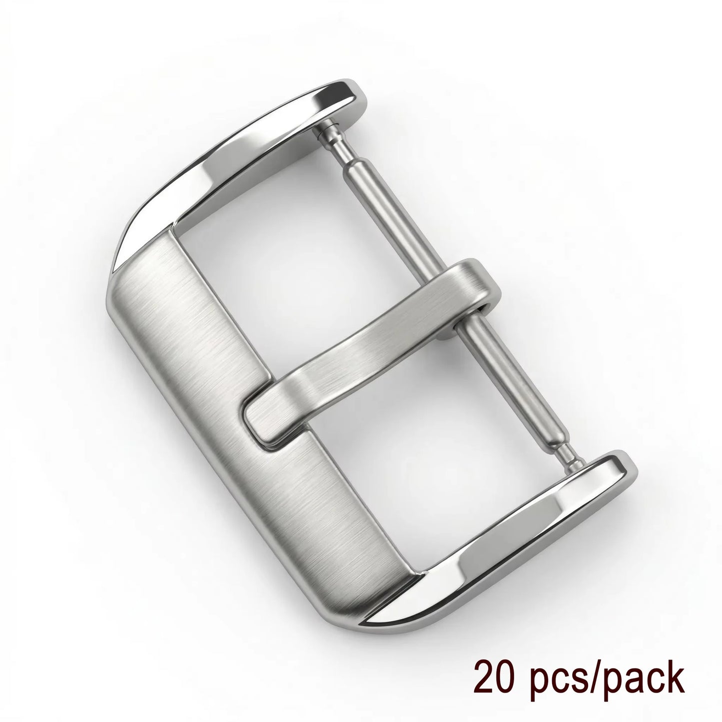 Boucle de bracelet de montre en acier inoxydable, 20 pièces, fermoir moyen brossé, argent, or, noir, accessoires de montre 16 18 20 22mm, vente en gros