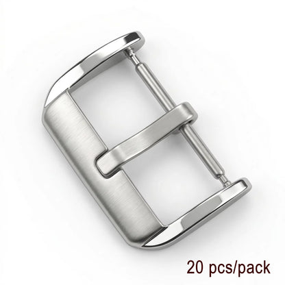 Boucle de bracelet de montre en acier inoxydable, 20 pièces, fermoir moyen brossé, argent, or, noir, accessoires de montre 16 18 20 22mm, vente en gros